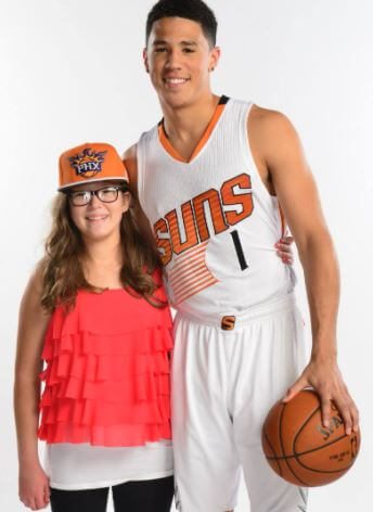 Mya Powell with her brother Devin Booker.